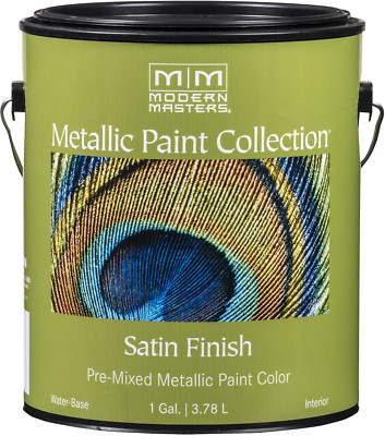 1 Gal  ME244 Steel Gray Metallic Paint Collection, Satin Water-Based Decorative 
