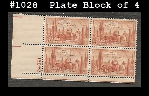 USA3 #1028 MNH PB4 Gadsden Purchase - Picture 1 of 1