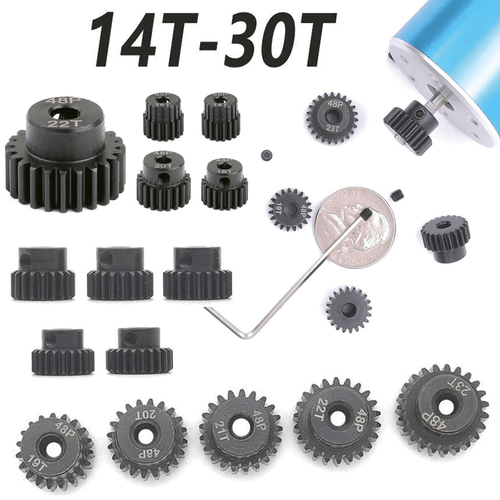 High RC 48P w/ Wrench For Traxxas 1/10 Rustler Slash 2WD Pinion Gear 14T-30T Kit - Picture 3 of 44