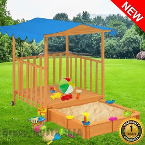 kids wooden sandpit