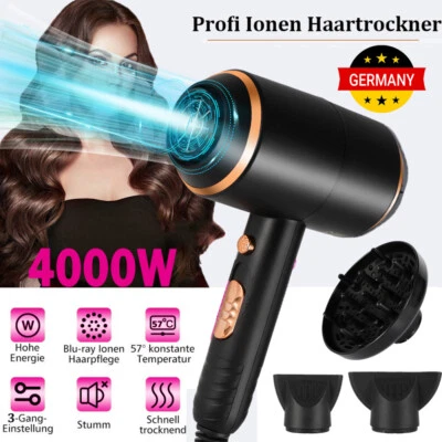 MARKENLOS 4000 Watt Profi Ionen Haartrockner Haar Föhn Fön Ionenföhn Diffusor Stylingdüse
