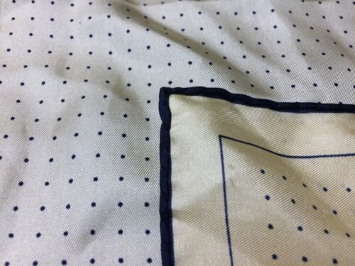 Imperial Yellow w/Black Polka Dot 100% Silk Pocket Square Handkerchief 19x19 - Picture 3 of 5