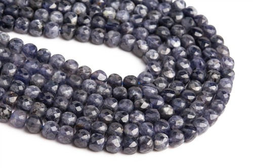 4-5MM Dark Color Iolite Faceted Cube Grade AA Genuine Natural Loose Beads - Picture 2 of 4