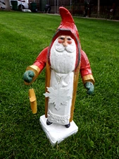 House of Hatten 1995 Santa w/ Snowflake Star 19" Figurine Red Gold Denise Calla