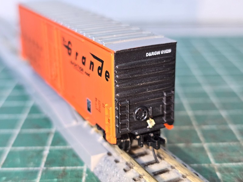 MDC 50' Hi-Cube Box car Rio Grande wGATR Works  nf-G3-1s EOT/FRED installed