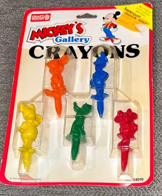Vintage 1985 Disney CHARACTER CRAYONS sealed MICKEY DONALD PLUTO MINNIE & DAISY