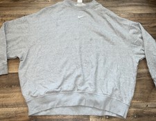 Nike Fleece Women's Over-Oversized Crewneck Sweatshirt Gray Size M DD5632-063