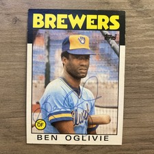 Ben Oglivie Signed Autographed Auto 1986 Topps Card Milwaukee Brewers