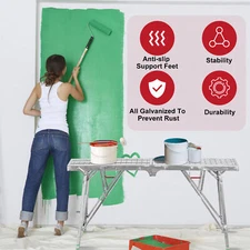 Adjustable Work Platform Portable Folding Step Ladder, Scaffolding Platform