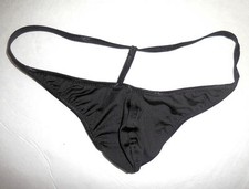 Men's Brazilian G String Thong Low V Micro JET BLACK Made in USA 1 Day Shipping