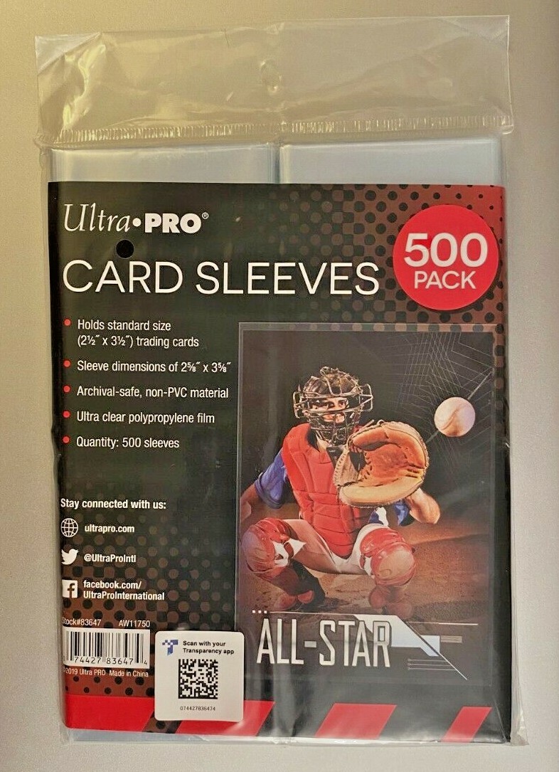 Ultra PRO White Sports Trading Card Toploaders & Holders 300 Ultra PRO For Baseball Cards - Soft Poly Sleeves Fits 3x4 Toploaders Penny Sleeves Ultra PRO White Sports Trading Card Toploaders & Holders 300 Ultra PRO For Baseball Cards - Soft Poly Sleeves Fits 3x4 Toploaders Penny Sleeves