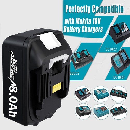 2 Pack 18V 8.0Ah For Makita Replacement Battery BL1830 BL1850 Li-ion Battery LED - Picture 3 of 11