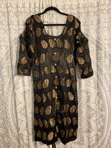 black and gold indian gown