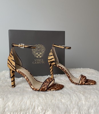 Lauralie Tiger Print Ankle Strap Size 