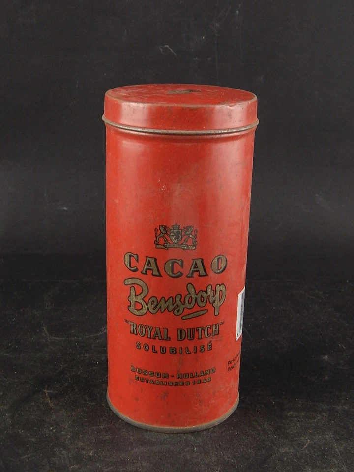 Vintage Box Tin Red Cocoa Soluble Bensdorp Royal Dutch Collection #7800 - Image 3 of 4