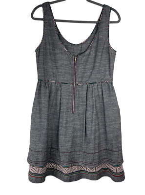 Freeway Sleeveless Dress Grey Woven Blend 45% Cotton 55% Hemp