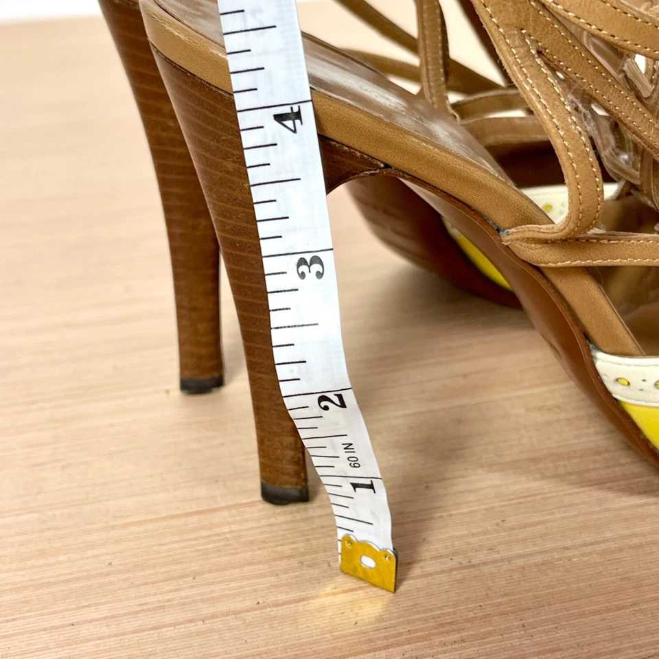 De Colección Bruno Magli Con Cordones Punta de Ala Eslinga Tacones Traseros Mujer 9M/39 UE Italia - Defecto Foto 4 de 4