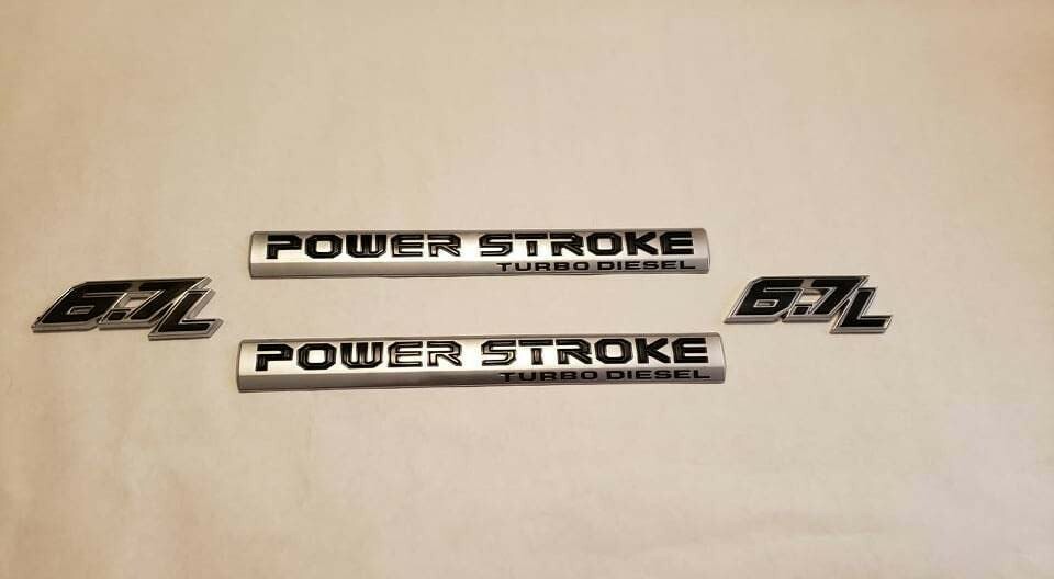 Ford 6.7L Power Stroke Diesel Door Emblem Name Plate Badge Set of 4