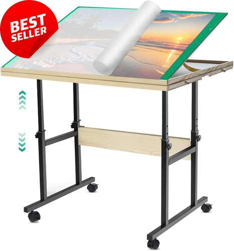 1500 Piece Jigsaw Puzzle Table Adjustable Height Tilt with 4 Drawers & Wheels - Picture 11 of 12