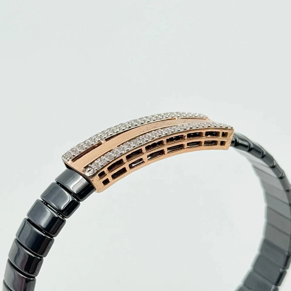 Pulseira masculina de 8 pol. corte redondo 4 quilates com acabamento em ouro rosa 14K com diamante criado em laboratório - Imagem 3 de 4