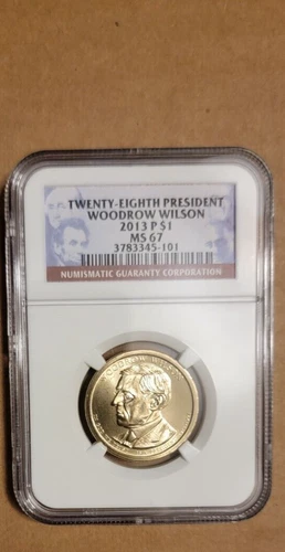 2013 P WOODROW WILSON 1 DOLLAR NGC MS 67 28th president presidential $1