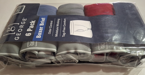 George Herren 6er Pack Boxershorts versch. Größen NEU Einfarbig Regular Leg Baumwolle - Bild 7 von 13