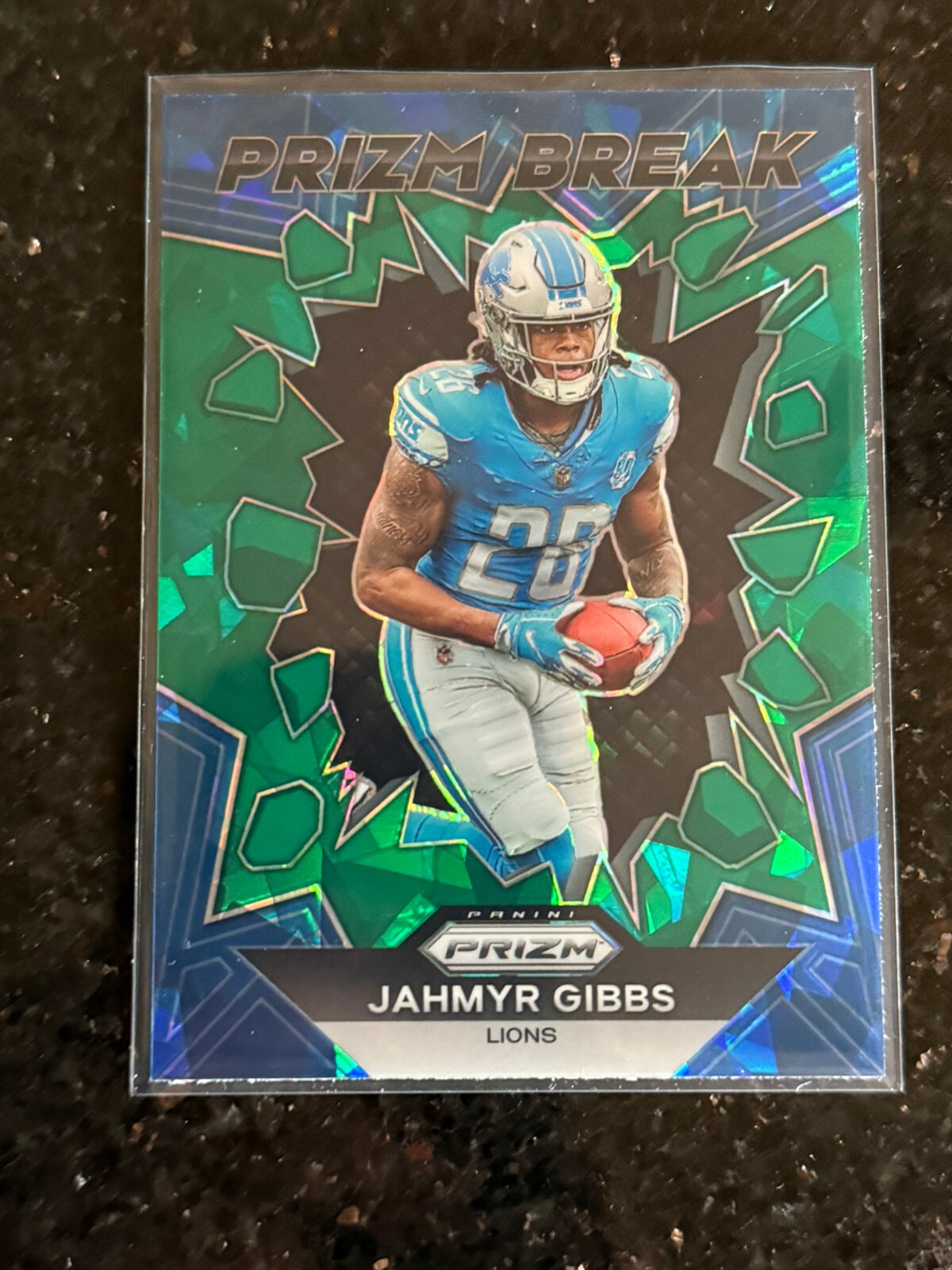 2023 Prizm Jahmyr Gibbs Rookie Prizm Break Lions Green Cracked Ice #PB-5 Hot