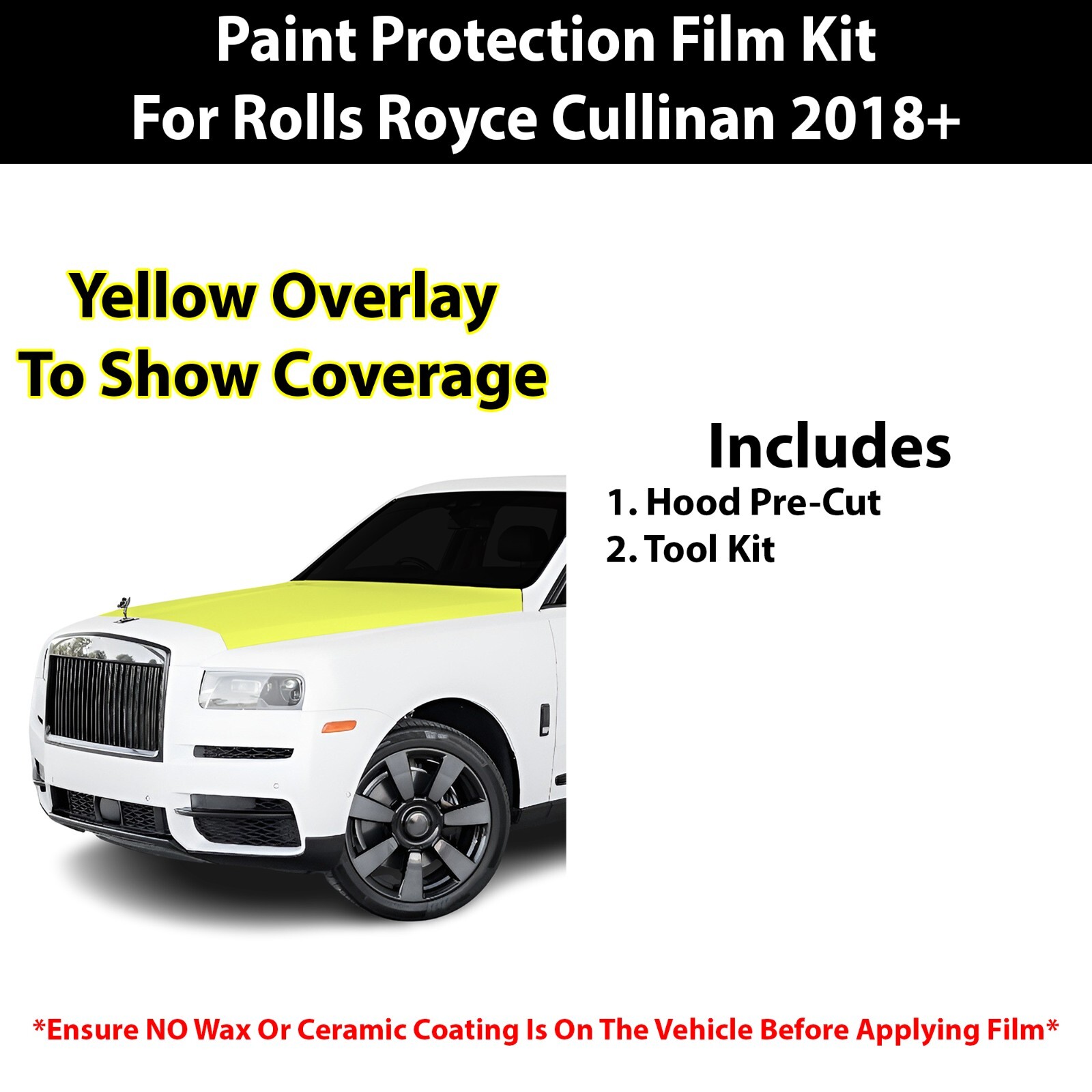 Pre Cut Paint Protection Film Clear Bra PPF Kit for Rolls Royce Cullinan 2018+