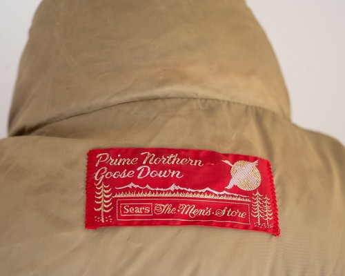 Vintage puffer coat, 70's The Men's Store, Sears goose down, beige, tall large - Picture 20 of 24