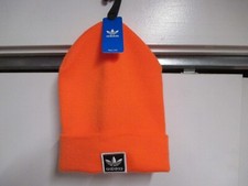 ADIDAS UTILITY CUFF FOLD MENS WINTER BEANIE HAT NWT ORANGE W/ PATCH LOGO
