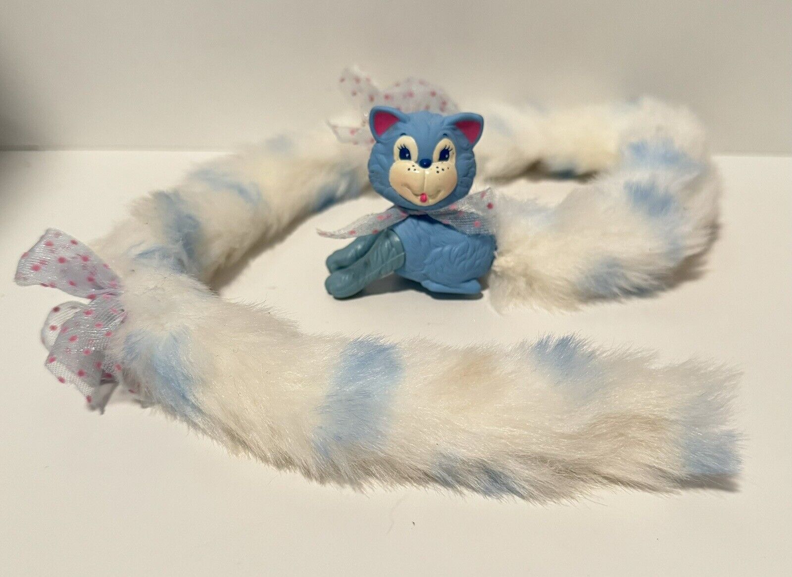 Vintage 1987 Kenner KPT Furrever Friends Clip N Tails Blue Kitty Cat Fluffy Tail