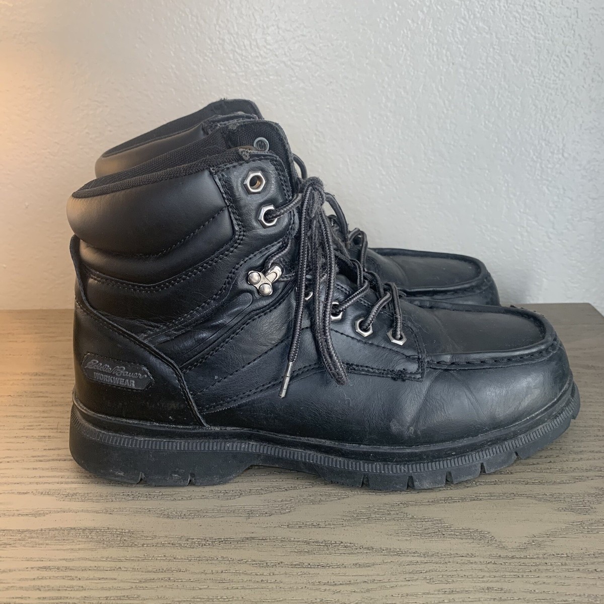 Eddie Bauer Workwear Steel Toe Black Boots Mens Size 11 M 