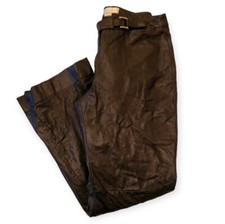 Margaret Godfrey Vintage Leather Motorcycle With Belt wide leg Pants