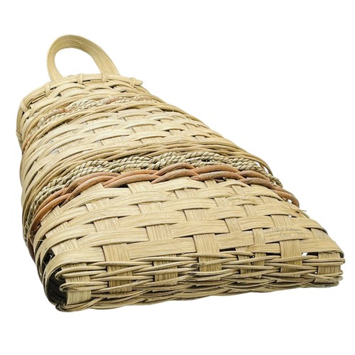 Martha Monson Lowe Vintage 1997 signiert gewebter Rattan Wandkorb handgefertigt in USA - Bild 7 von 13