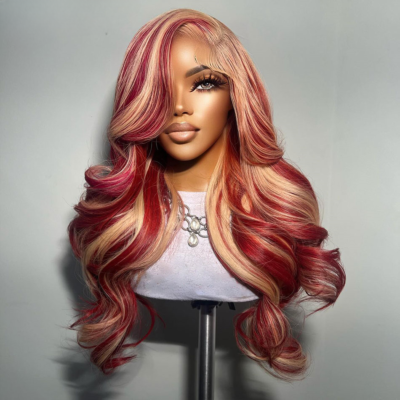 613 Blonde Highlight 13x6 Lace Frontal Human Hair Wigs 13x4 Wave