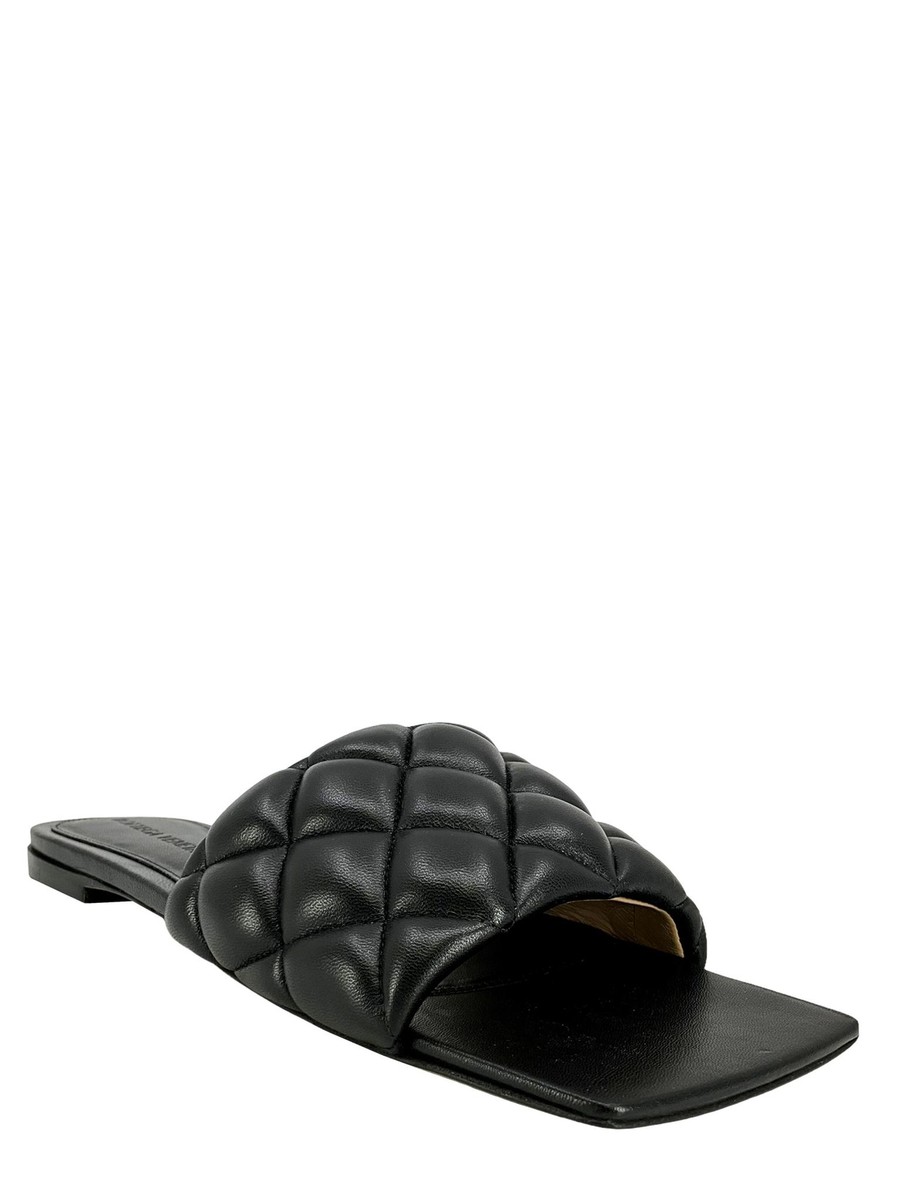 ボッテガヴェネタ Bottega Veneta Flat Sandals Bottega Veneta Intrecciato Woven Leather Flat Sandals Size