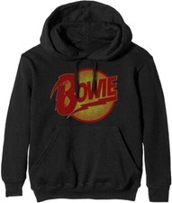 Image of Official David Bowie Diamond Dogs Logo Overhead Black Hoodie Hooded Sweatshirt