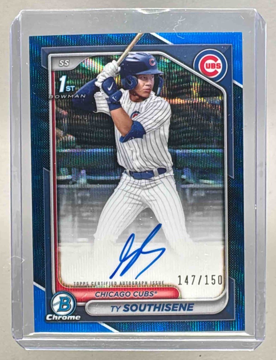 Ty Southisene 2024 Bowman Chrome Draft Blue Wave Refractor Auto 1st RC /150