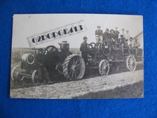 Vintage RPPC 1912 OLDS stationary engine powered farm tractor postcard