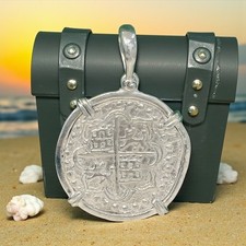 ATOCHA SOLID SILVER COIN PENDANT LARGE SIZE