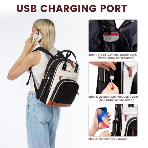 LOVEVOOK Mochila Cartera para Mujer, Se Adapta a Laptop de 17 Pulgadas, Moda Viaje Trabajo A... - Imagen 5 de 6