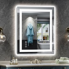24x32 Inch LED Bathroom Mirror with Lights Backlit  Front Lit Anti-Fog Lighte