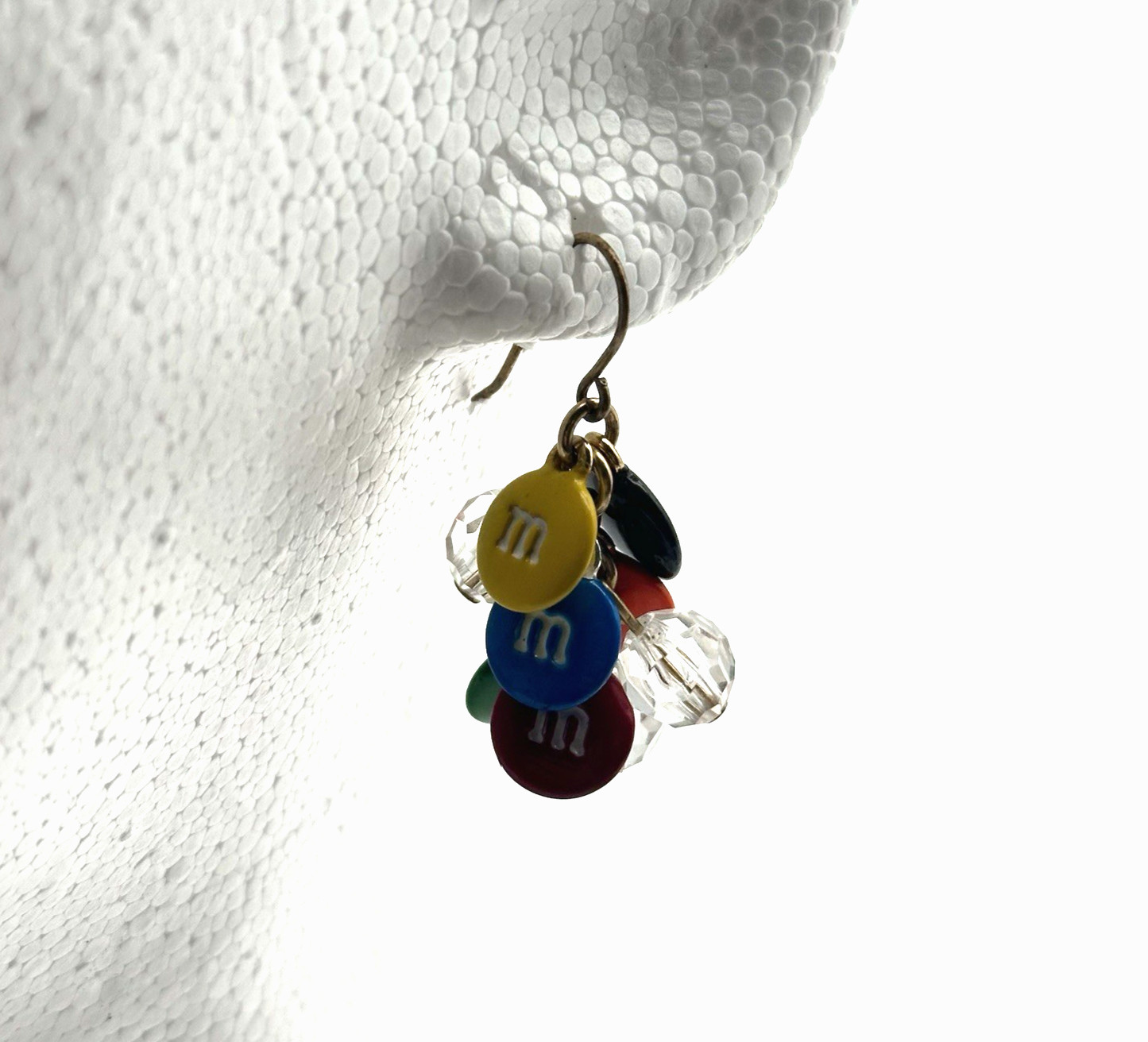 M&M Candy Inspired Dangle Earrings Colorful Beaded Fun Fashion Jewelry