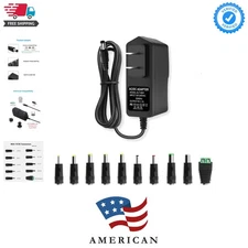 9V DC Power Supply 1A Universal AC Adapter, 100-240V 50/60Hz to 9 Volts black