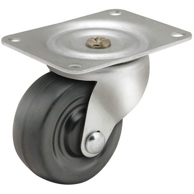 SHEPHERD CASTER PSQ25115ZN-3R Plate Caster,Swivel,Rubber,3 1/4''H 60EZ09