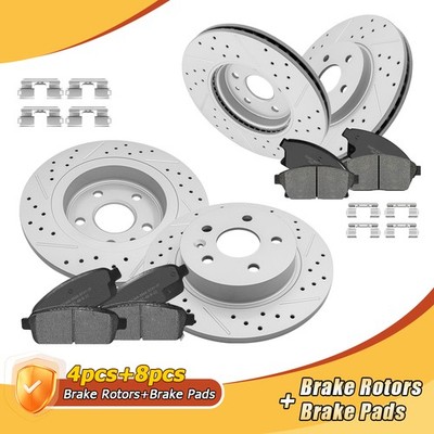 Front+Rear Disc Brake Rotors Ceramic Pads for 2013 - 2017 Chevrolet Trax Encore