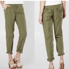 Free People Utility Boyfriend Cropped Pants in Moss Green Women  s Size 28