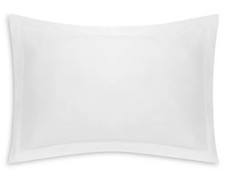 208 MATOUK BERGAMO GIZA COTTON PERCALE 1 KING PILLOW SHAM WHITE EMBROIDERED NEW