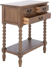 Furniture - Athena 3-Drawer Console Table - Brown - Solid Wood - Farmhouse