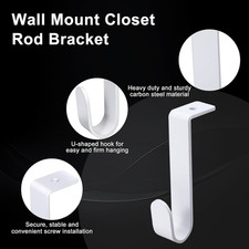 4PCS Oval Closet Rod Supports Brackets Heavy Duty 1.2" x 0.6" Oval Closet Rod...